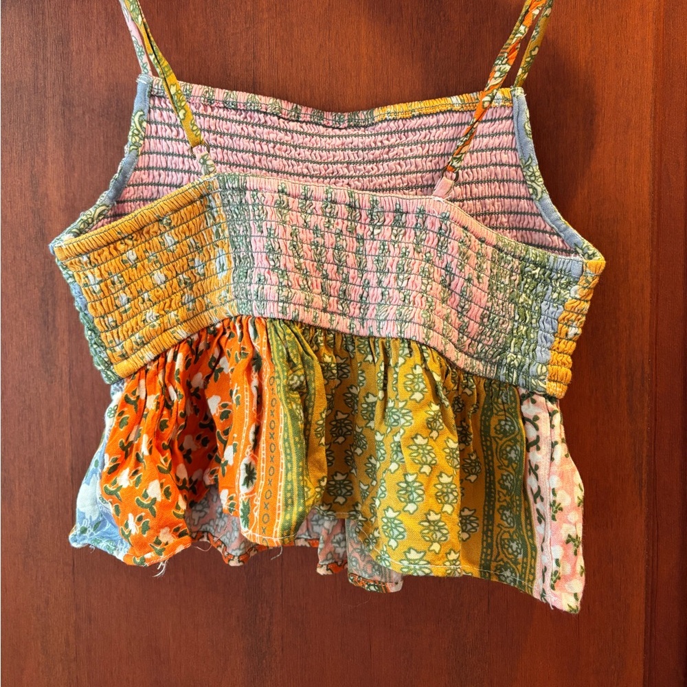 Jen's Pirate Booty Colorful Patchwork Crop Top - Picture 2 of 3